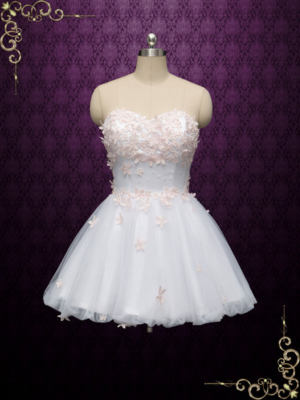 Short Cherry Blossom Strapless Wedding Dress ALIA