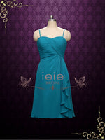 Short Chiffon Bridesmaid Dress with Straps | A2