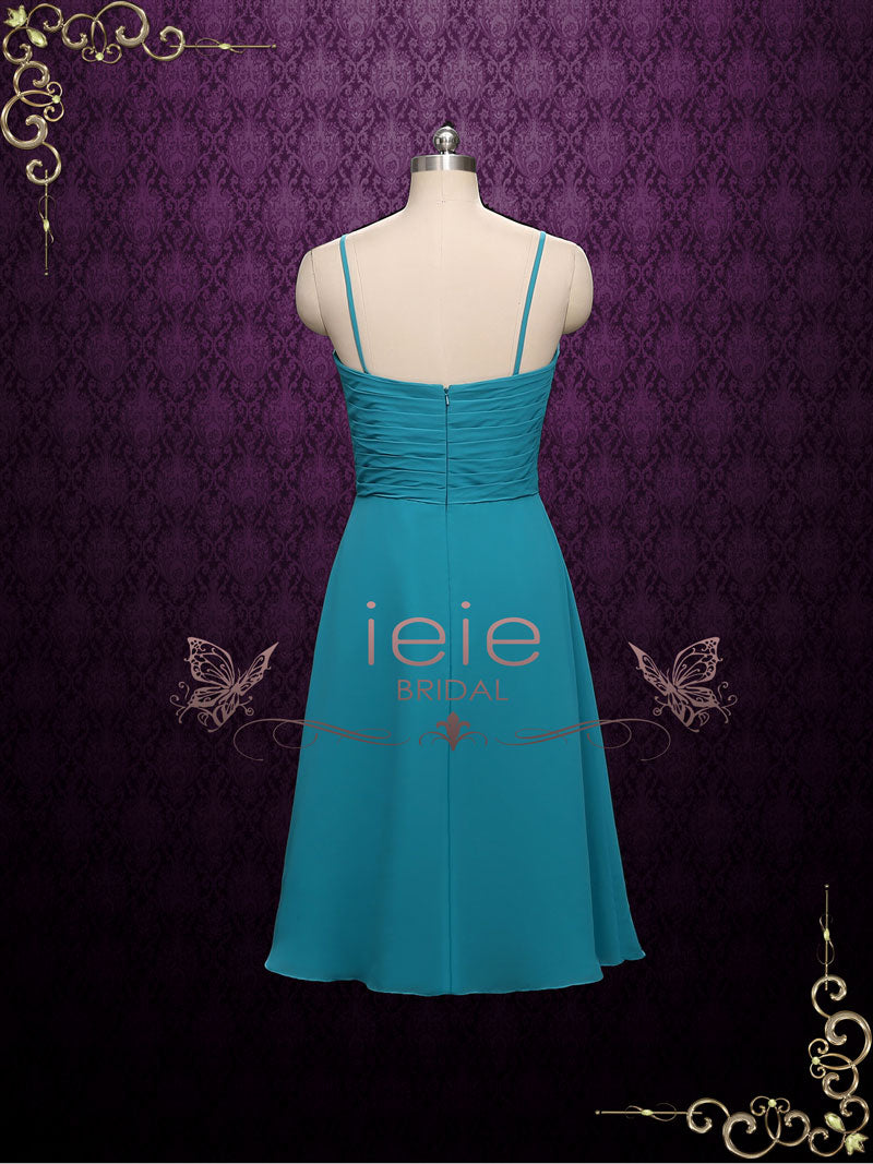 Short Chiffon Bridesmaid Dress with Straps | A2