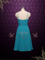Short Chiffon Bridesmaid Dress with Straps | A2