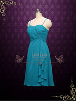 Short Chiffon Bridesmaid Dress with Straps | A2