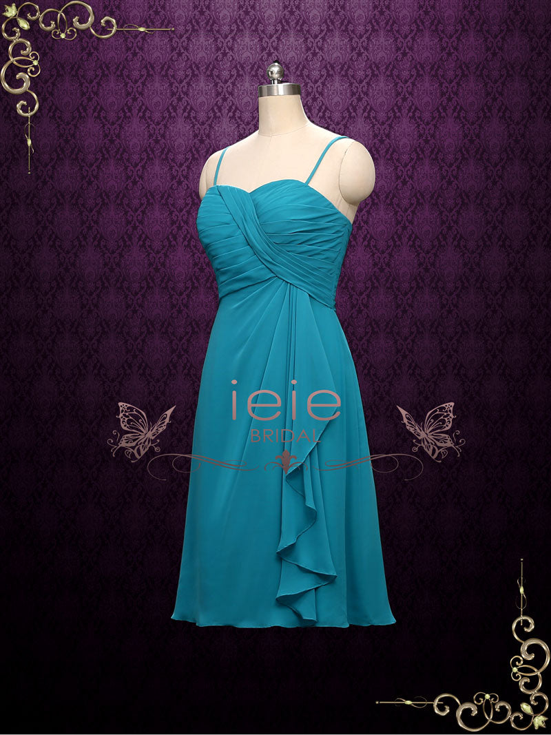 Short Chiffon Bridesmaid Dress with Straps | A2