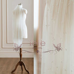 Short Fingertip Pearl Accented Wedding Veil VG3049