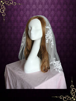 Short Elbow Length Lace Wedding Veil VG1061