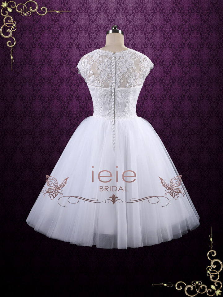 Short Tea Length Lace Wedding Dress | Hazel