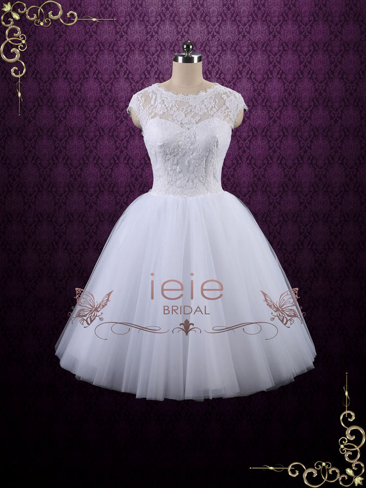 Short Tea Length Lace Wedding Dress | Hazel