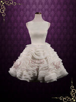 Short Modest Wedding Dress with Layered Ruffle Skirt | Dana