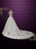 Ball Gown Lace Wedding Dress with Short Sleeves ADDISON
