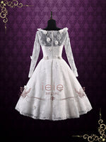 Short Lace Wedding Dress with Long Sleeves | Josette