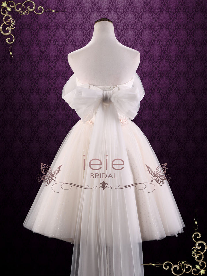 Off Shoulder Short Tulle Wedding Dress KALINDA – ieie Off Shoulder Short Tulle Wedding Dress KALINDA – ieie