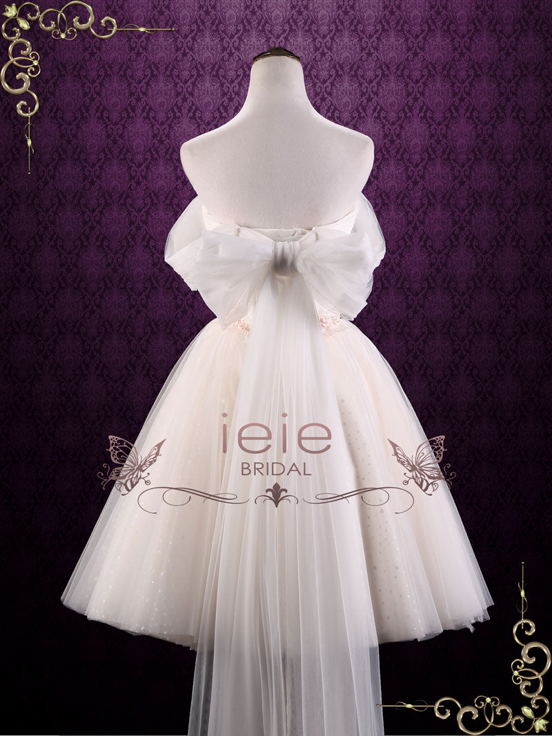 Off Shoulder Short Tulle Wedding Dress KALINDA