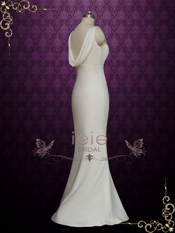 Elegant Sleek Wedding Dress with Cowl Back IRA