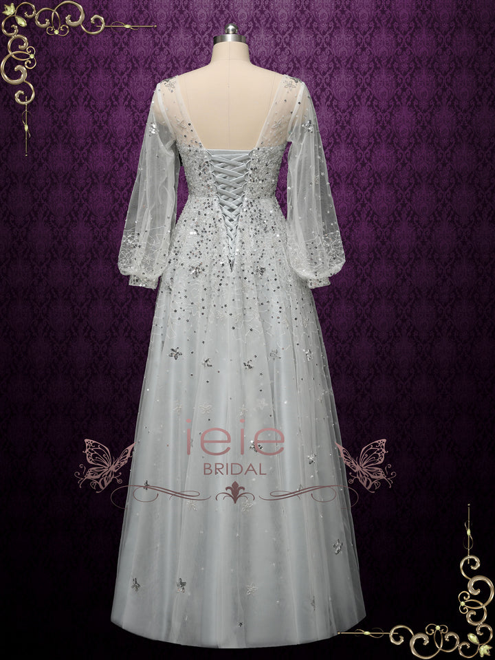 Silver Galaxy Themed Formal Evening Dress STARLIT