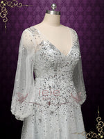 Silver Galaxy Themed Formal Evening Dress STARLIT