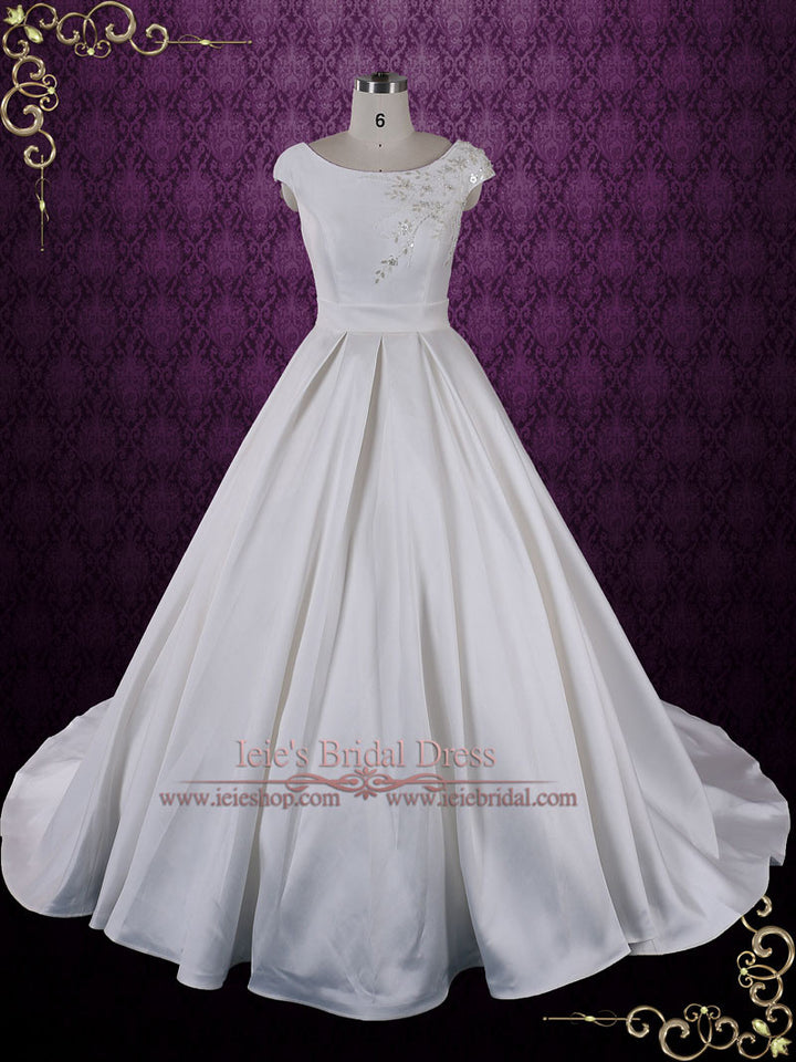 Cap Sleeve Ball Gown Wedding Dress