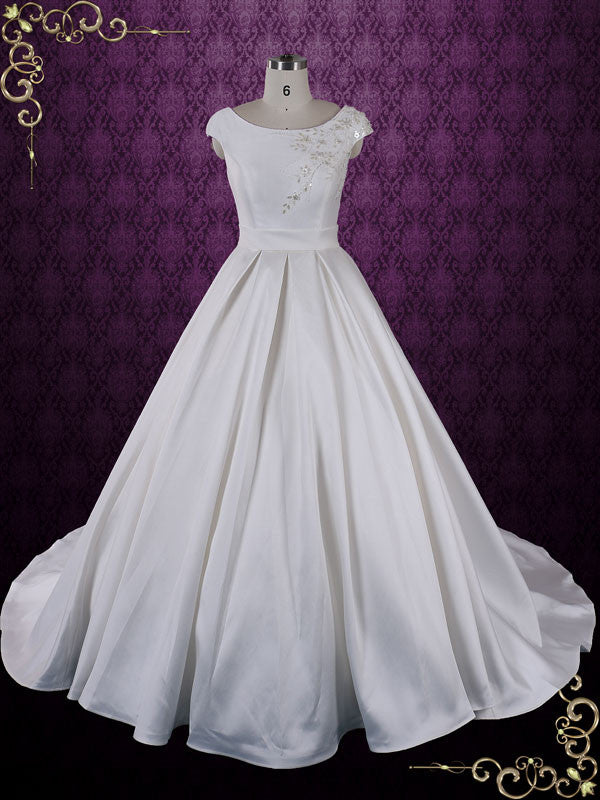 Cap Sleeve Ball Gown Wedding Dress