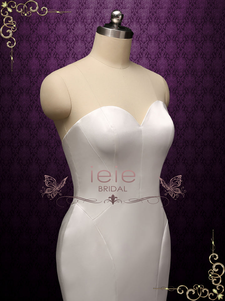 Simple Elegant Satin Mermaid Wedding Dress PIPER