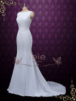 Simple Minimalist Sleeveless Crepe Wedding Dress HANNA