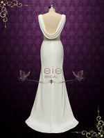 Simple Velvet Wedding Dress with Cowl Back AELIS