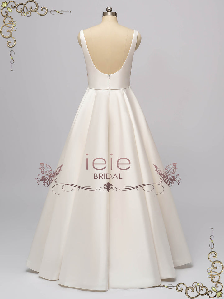 Minimalist Simple Satin Wedding Dress MILLIE