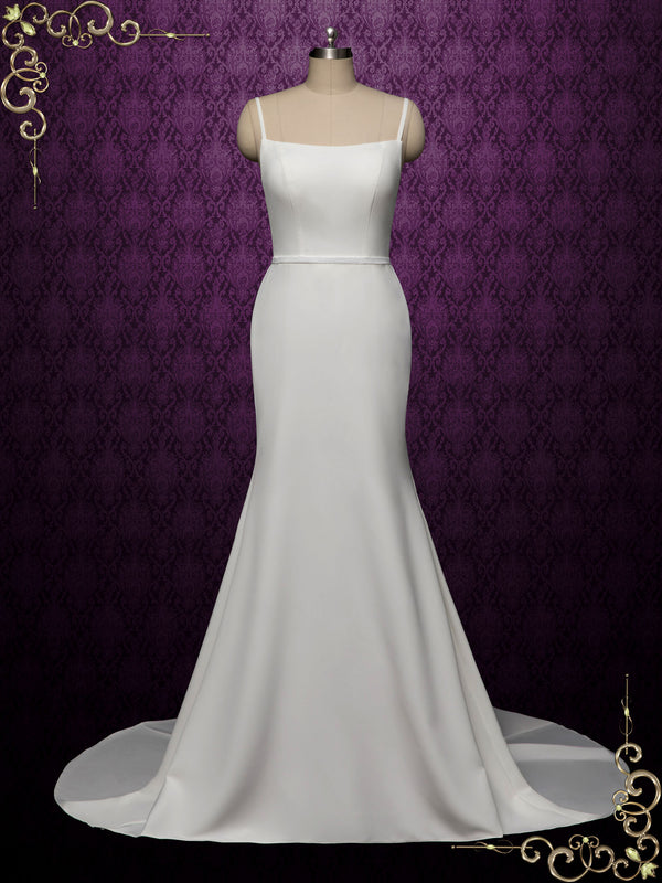Simple Minimalist Wedding Dress with Open Back HADLEY