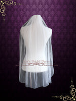 Plain Fingertip Short Tulle Veil with English Net | VG1069