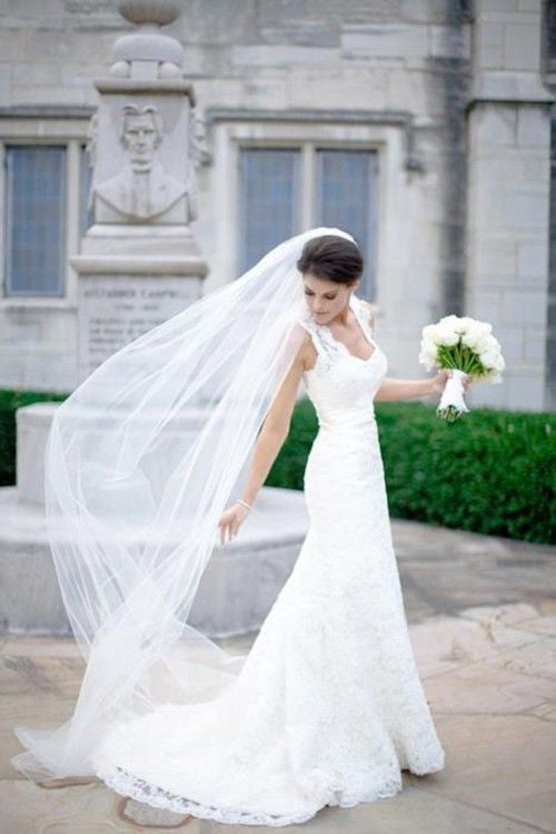 Sheer Simple Single Tier Wedding Veil, Chapel & Cathedral Lengths  Available, Soft Tulle 