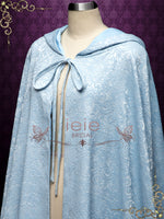Blue Medieval Cotton Jacquard Wedding Cloak Y200502