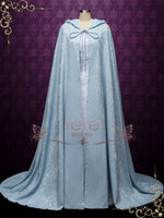 Blue Medieval Cotton Jacquard Wedding Cloak Y200502