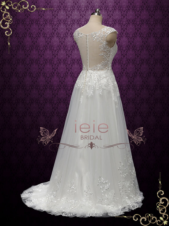 Bobo Lace Wedding Dress with Lace Illusion Back | IREEN