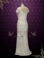Elegant Slim Lace Wedding Dress With Illusion Neckline GIANA