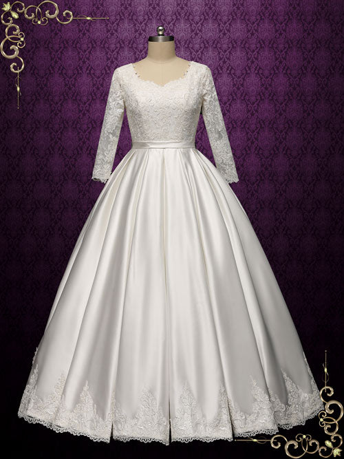 Princess Ball Gown Wedding Dress with Sleeves | Nora