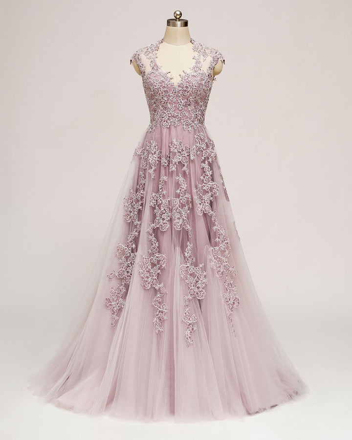 Dusty Pink Lace Wedding Dress KORYNNE Size 22W Dusty Pink Lace Wedding Dress KORYNNE Size 22W