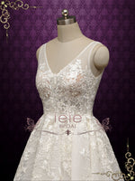Sparkly Lace Ball Gown with Open Back BRISA