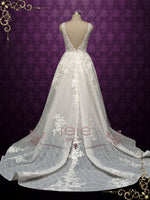 Sparkly Lace Ball Gown with Open Back BRISA