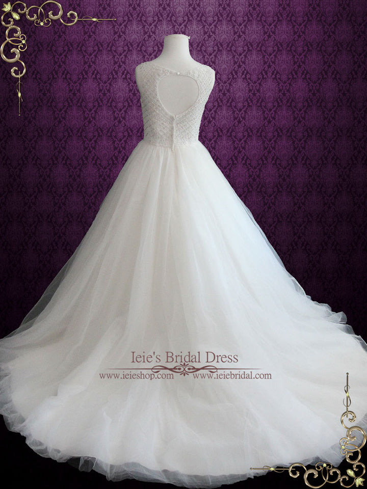 Princess Ball Gown Wedding Dress with Jeweled Bodice and Keyhole | Altha