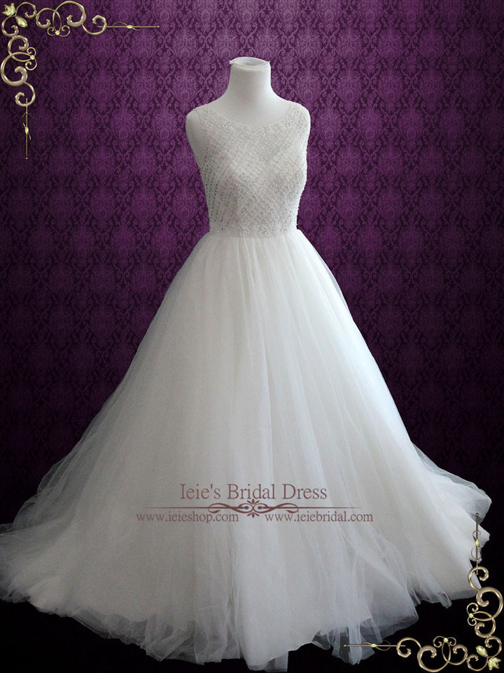 Princess Ball Gown Wedding Dress with Jeweled Bodice and Keyhole | Altha