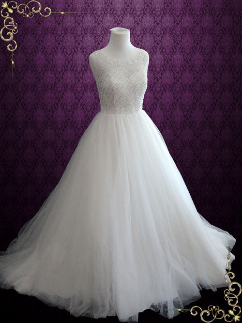 Princess Ball Gown Wedding Dress with Jeweled Bodice and Keyhole | Altha