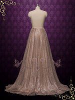 Shimmery Sparkly Open Back Formal Evening Dress FARRAH