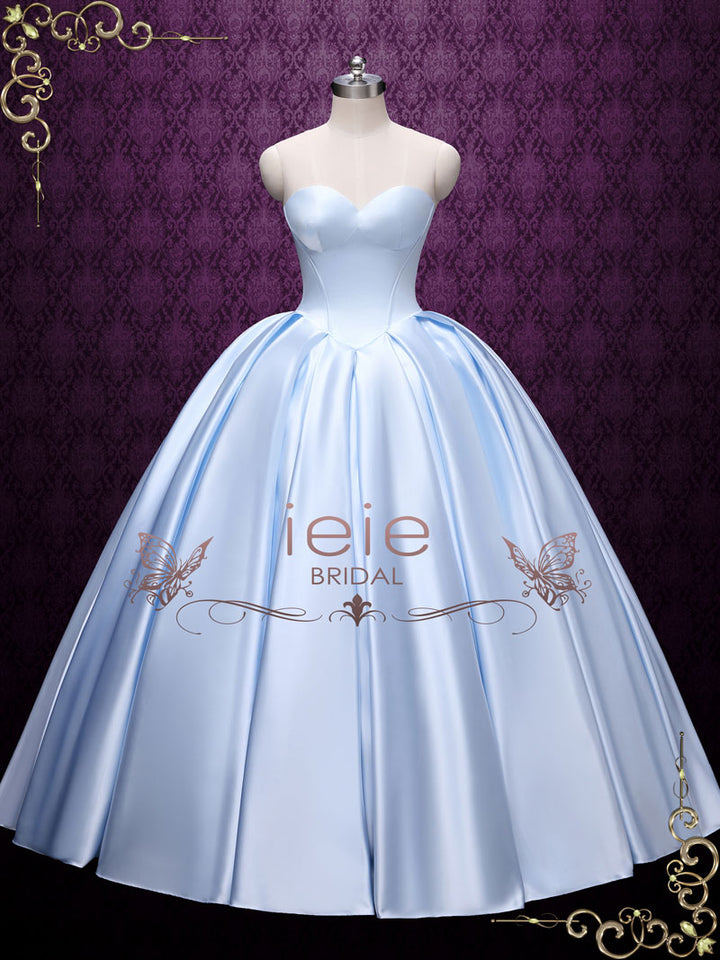 Strapless Blue Ball Gown Wedding Dress SKY ieie Strapless Blue Ball Gown Wedding Dress SKY ieie
