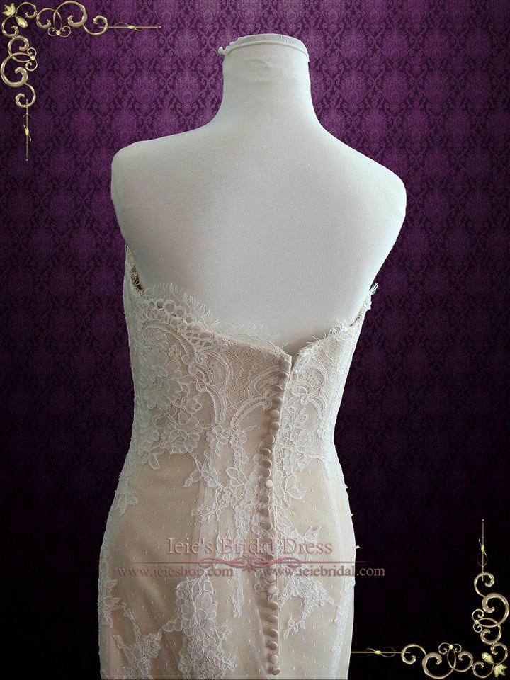 Strapless French Lace Mermaid Wedding Dress | Nicky