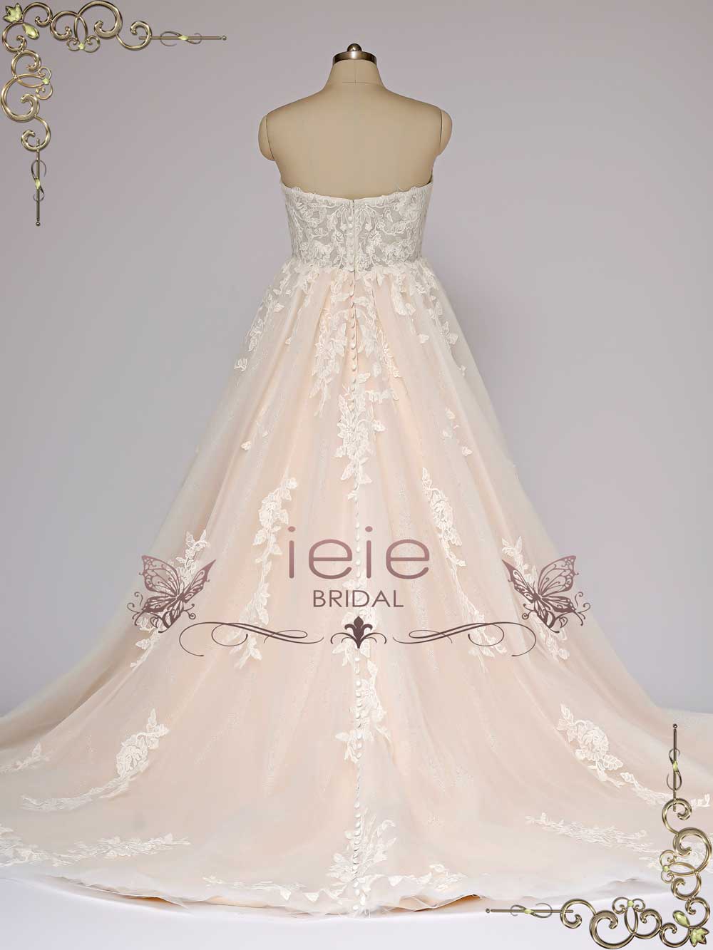 Strapless Champagne Lace Wedding Dress ORION