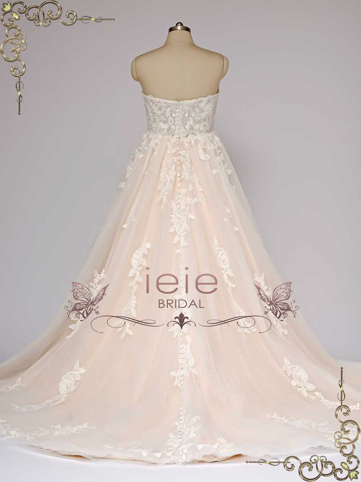Strapless Champagne Lace Wedding Dress ORION