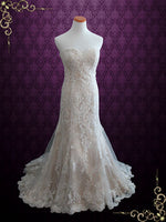 Vintage Style Strapless Lace Wedding Dress with Sweetheart Neckline | Joelle