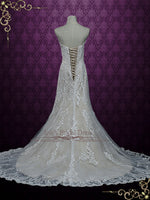 Vintage Style Strapless Lace Wedding Dress with Sweetheart Neckline | Joelle