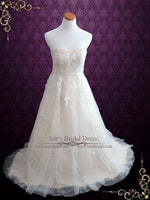 Strapless Ethereal Light Lace Wedding Dress | Frances