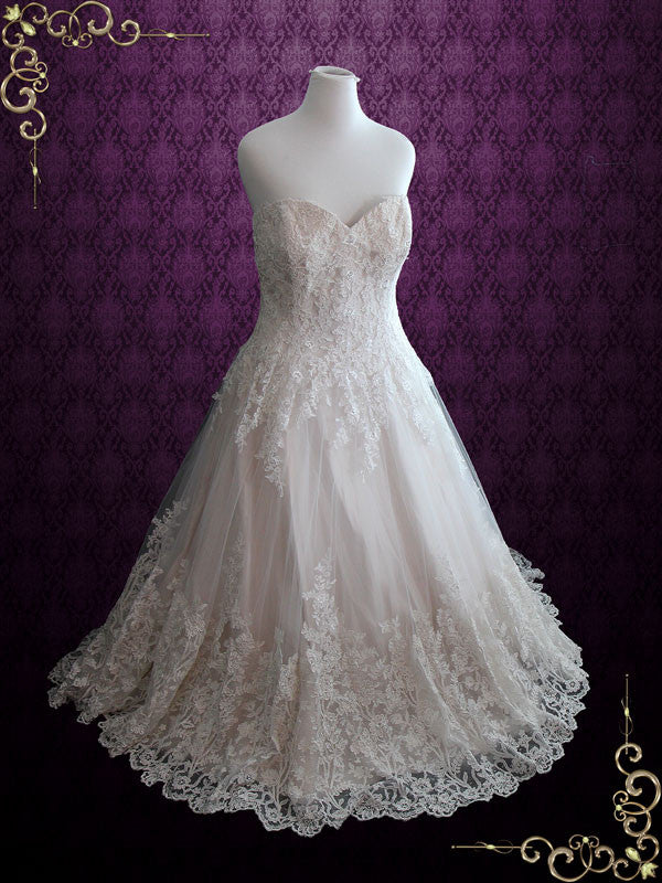 Strapless Lace Wedding Dress | Margaret