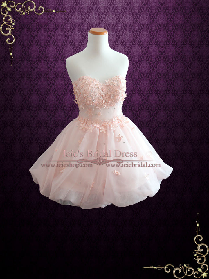 Blush Pink Cherry Blossom Short Cocktail Formal Dress Alia Size 10 / Pink / Zipper Blush Pink Cherry Blossom Short Cocktail Formal Dress Alia Size 10 / Pink / Zipper