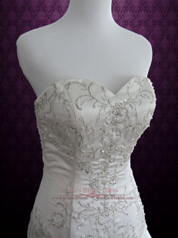 Strapless Sweetheart A-line Wedding Dress with Embroideries JOANNE