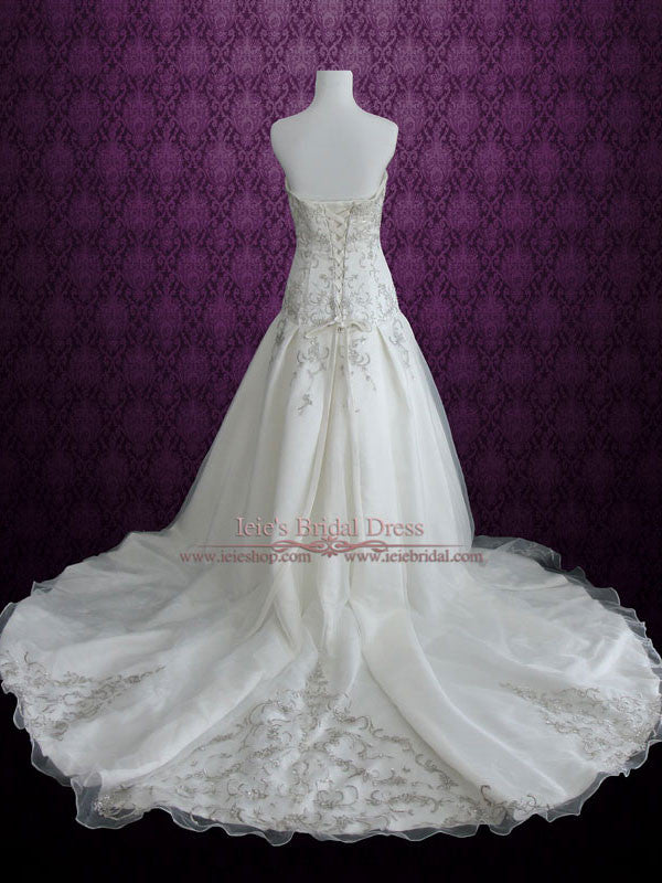 Strapless Sweetheart A-line Wedding Dress with Embroideries JOANNE